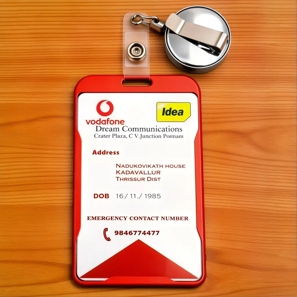 EMPLOYEE ID CARD - LUXURY MODEL - PREMIUM METALLIC HOLDER WITH STAINLESS STEEL RETRACTABLE CLIP - Image 2